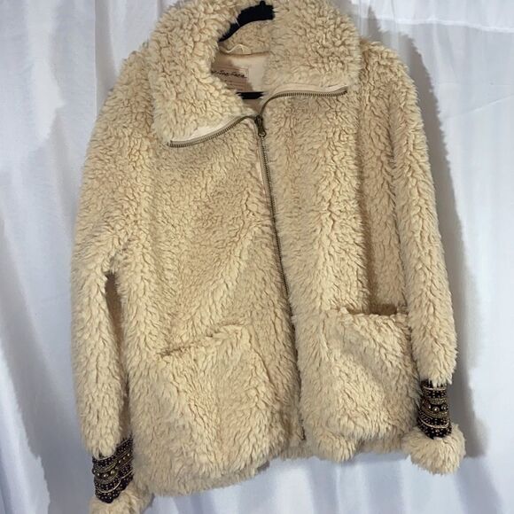 WE THE FREE ANGELINA EMBELLISHED TEDDY COAT CREAM - Picture 6 of 14